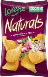 Чипсы картофельные NATURALS с чесноком и зеленью, 100г, вид