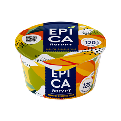 Йогурт EPICA с манго и семенами чиа 5%, без змж, 130г, фото