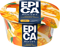 Йогурт EPICA с манго и семенами чиа 5%, без змж, 130г, картинка