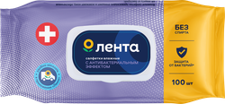 Салфетки влажные ЛЕНТА с антибактериальным эффектом, 100шт, фото