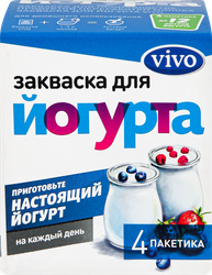 Закваска для йогурта VIVO, без змж, 4x0,5г, фотография