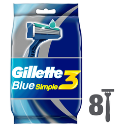 Станок для бритья одноразовый GILLETTE Blue Simple 3, 8шт, детальное фото