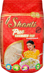 Рис длиннозерный SHANTI Басмати, пропаренный, 500г, изображение