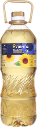 Масло подсолнечное ЛЕНТА рафинированное дезодорированное высший сорт, 1.8л, крупный план