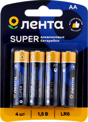 Элементы питания ЛЕНТА АА алкалиновый Арт. ALR604, 4шт, фотография