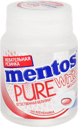 Жевательная резинка MENTOS Pure white со вкусом клубники, 54г, фотография