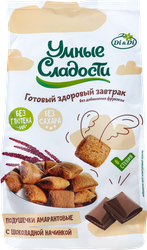 Подушечки УМНЫЕ СЛАДОСТИ с шоколадной начинкой, со стевией, без глютена, 150г, картинка