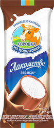 Мороженое КОРОВКА ИЗ КОРЕНОВКИ Лакомка Кубанская в шоколадно-сливочной  глазури, без змж, трубочка, 90г, фотография