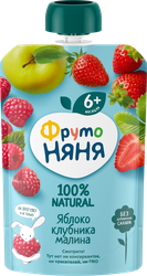 Десерт ФРУТОНЯНЯ из яблок, клубники и малины, с 6 месяцев, 90г, вид