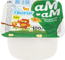 Изображение товара Биотворог для детей АМ-АМ 5%, с 6 месяцев, без змж, 100г