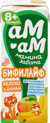 Биопродукт кисломолочный для детей АМ-АМ МАМИНА ЗАБОТА Бифилайф Яблоко, банан 2,5%, с 8 месяцев, без змж, 210г, вид