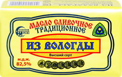 Масло сливочное СЕВЕРНОЕ МОЛОКО Из Вологды Традиционное 82,5%, без змж, 180г, фото