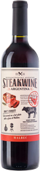 Вино STEAKWINE Мальбек Мендоса ординарное красное полусухое, 0.75л, крупный план
