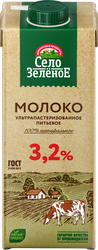 Молоко ультрапастеризованное СЕЛО ЗЕЛЕНОЕ 3,2%, без змж, 950мл, фотография