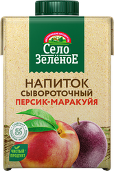 Напиток сывороточный СЕЛО ЗЕЛЕНОЕ Персик, маракуйя, без змж, 500мл, картинка