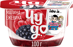 Десерт творожный ЧУДО Творожок взбитый Малина, ежевика двухслойный 4,2%, без змж, 100г, фото
