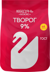 Творог ЛЕБЕДЯНЬМОЛОКО 9%, без змж, 300г, фото