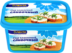 Сыр плавленый ЛЕНТА Сливочный 50%, без змж, 400г, вид