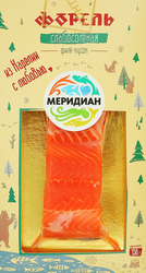 Форель слабосоленая МЕРИДИАН филе-кусок, 150г, вид
