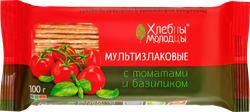 Хлебцы ХЛЕБЦЫ-МОЛОДЦЫ мультизлаковые с томатом и базиликом, 100г, фото