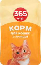 Корм консервированный для взрослых кошек 365 ДНЕЙ с курицей в соусе, 85г, фотография