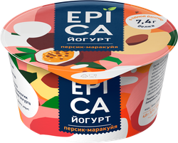 Йогурт EPICA с персиком и маракуйей 4,8%, без змж, 130г, вид