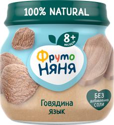 Пюре мясное ФРУТОНЯНЯ Говядина с языком, с 8 месяцев, 80г, детальное фото