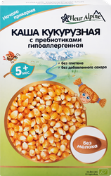 Каша кукурузная FLEUR ALPINE гипоаллергенная безмолочная, с пребиотиками, с 5 месяцев, 175г, картинка