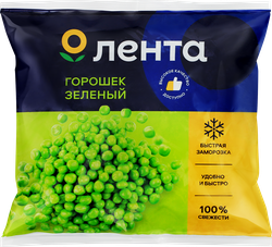 Горошек зеленый замороженный ЛЕНТА, 400г, фото
