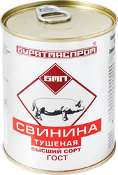 Изображение товара Свинина тушеная БУРЯТМЯСОПРОМ высший сорт, ГОСТ, 338г
