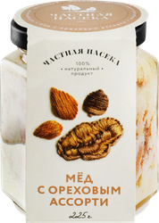 Мед ЧАСТНАЯ ПАСЕКА с ореховым ассорти, 225г, детальное фото