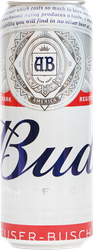 Пиво светлое BUD пастеризованное, 5%, ж/б, 0.45л, картинка
