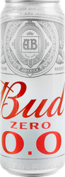 Изображение товара Напиток пивной светлый безалкогольный BUD светлый пастеризованный, не более 0,5%, ж/б, 0.45л