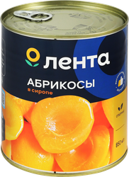 Абрикосы ЛЕНТА половинки в сиропе, 850мл, фотография