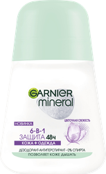 Дезодорант роликовый женский GARNIER Mineral Защита 6 Весенняя свежесть с очищающей морингой, 50мл, картинка