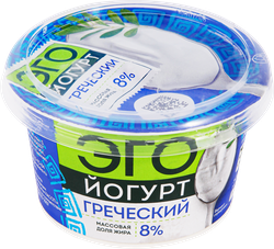 Йогурт ЭГО Греческий 8%, без змж, 180г, изображение