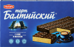 Торт вафельный ПЕКАРЬ Балтийский глазированный, 320г, фотография