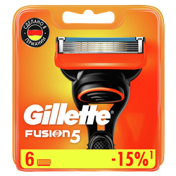 Кассеты сменные для бритья GILLETTE Fusion5, 6шт, фото