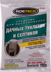 Средство для дачных туалетов и септиков ROETECH, Арт. 106а, 75г, крупный план