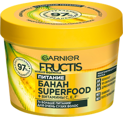 Маска для очень сухих волос FRUCTIS Superfood Банан, питательная, 390мл, вид