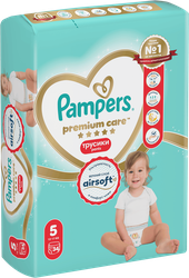Подгузники-трусики PAMPERS Premium Care Pants Junior 5 12–17кг, 34шт, фото
