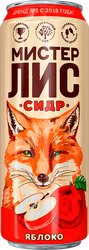 Сидр МИСТЕР ЛИС сладкий, 4,5%, ж/б, 0.43л, изображение