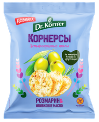 Чипсы рисово-кукурузные DR KORNER с оливковым маслом и розмарином, 50г, детальное фото