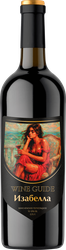 Вино WINE GUIDE Изабелла ординарное красное полусладкое, 0.75л, крупный план