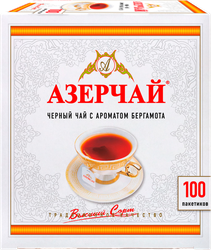 Чай черный АЗЕРЧАЙ с ароматом бергамота, 100пак, картинка