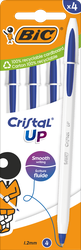 Набор шариковых ручек BIC Cristal Up, синий, 4шт, крупный план