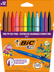 Фломастеры цветные BIC Kids Visa, 12шт, фотография