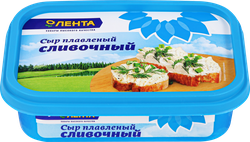 Изображение товара Сыр плавленый ЛЕНТА Сливочный 50%, без змж, 200г