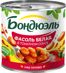 Фасоль белая БОНДЮЭЛЬ в томатном соусе, 425мл, детальное фото