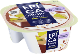 Йогурт EPICA Crispy Фисташки, семена подсолнечника, темный шоколад 10,5%, без змж, 140г, картинка